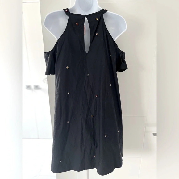 Zara Trafaluc/ Poplin embellished midi dress/ Cold shoulder/ Size US M - Picture 6 of 13